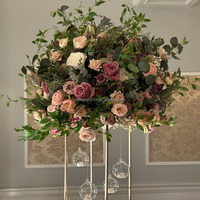 Boule de fleurs en soie MoKtong de 30 cm, rouge bordeaux, pour décoration de mariage et fournitures, centre de table avec présentation allée