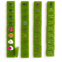 Ensemble de Mahjong Américain de Luxe Moderne avec Tuiles en Acrylique Translucides Vert Jade, Coffret Cadeau Personnalisé pour Fêtes à Domicile et Cadeaux