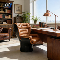 Fauteuil inclinable de luxe moderne avec dossier haut, structure en fibre de verre durable, canapé en cuir pour chambre, hôtel, salon, bureau à domicile
