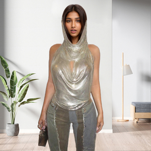 Blusas de Verano a la Moda, Sexys, con Espalda Descubierta, con Capucha, de Color Sólido, para Mujer - Product Image 2