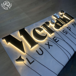 Letras de Canal LED Retroiluminadas Personalizadas, Letrero de Acero Inoxidable 3D Iluminado para Logotipo de Tienda, Spa, Salón de Belleza, Hotel, Comercio - Product Image 3