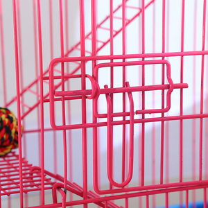 Portable PVC Pink Cat <strong>Cage</strong> with Solid Pattern and Plastic Tray Pallet for Your Furry Friend - Product Image 2