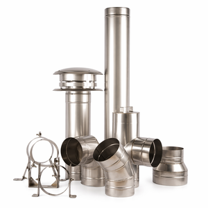 Kit de traversée murale en acier inoxydable poli pour tuyau de cheminée de 6 pouces avec <span class=keywords><strong>pare</strong></span>-<span class=keywords><strong>étincelle</strong></span>s et capuchon de cheminée pour foyers - Product Image 1