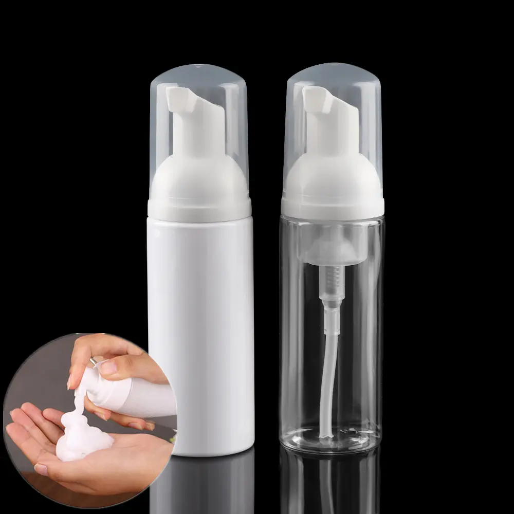 30ml 50ml 60ml PET plastik şeffaf beyaz taşınabilir seyahat köpük sabun pompası şişe doldurulabilir Mini el dezenfektan sprey şişe