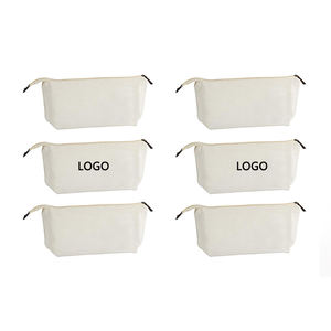 Promotionnel de haute qualité <span class=keywords><strong>couleur</strong></span> naturelle personnalisé petit portable toile coton sac de maquillage pour cosmétique - Product Image 1