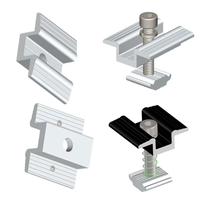 Kit de fixation solaire pour panneaux photovoltaïques AL6005-T5 en aluminium anodisé, avec serre-câble central et serre-câble d'extrémité, pour rail de montage 30-40mm, ensemble de quincaillerie de fixation de module