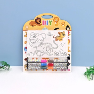 Set di 6 Carte da Colorare a Doppia Faccia con Tema Animali e Natura, Carta da <span class=keywords><strong>Disegno</strong></span> con 6 Penne per Bambini - Product Image 4