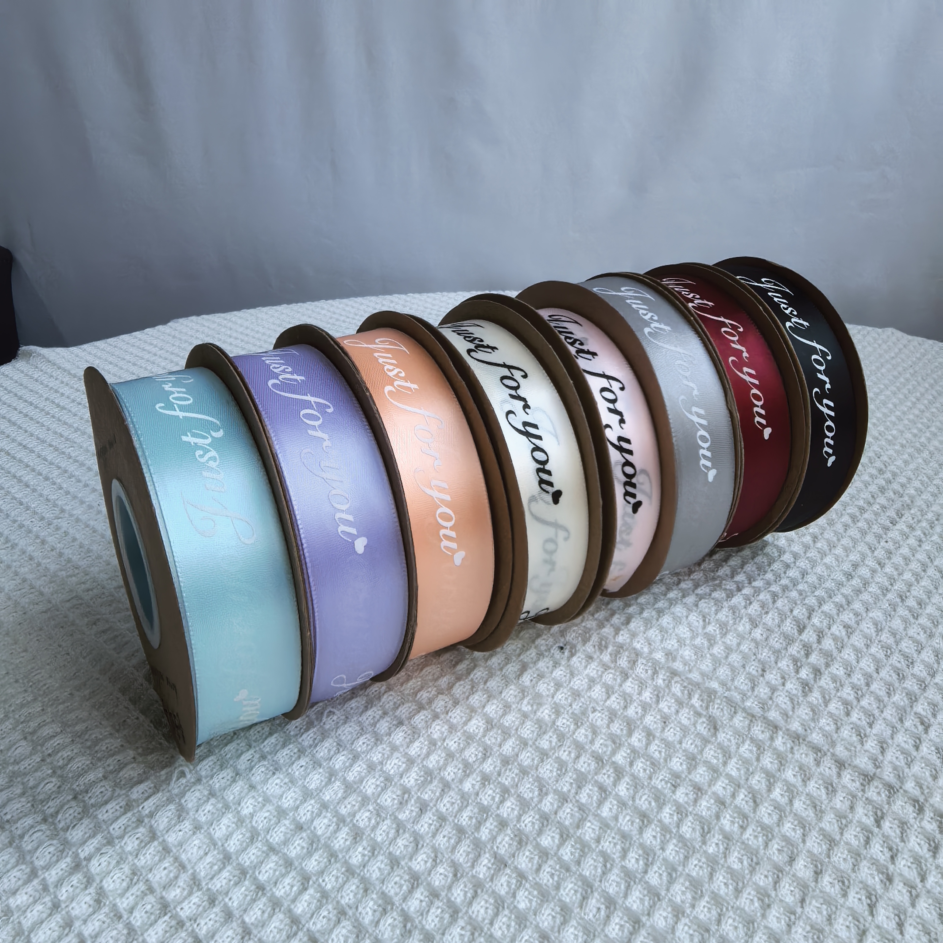 Hign-end Custom Personalized Printed Brand Name Stain White Ribbon Luxury Pink Gift Ribbons with Logo New Design for Packing