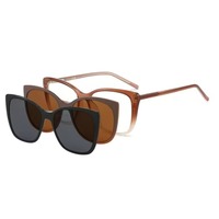 Lunettes de soleil de conduite et de cyclisme 3-en-1 légères et flexibles en matériau TR90, polarisées magnétiques, personnalisables, style œil-de-chat à clipser