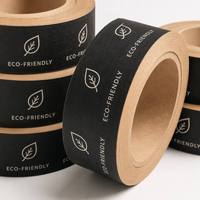 Ruban adhésif en papier gommé renforcé, logo personnalisé imprimé, ruban kraft résistant à l'eau pour boîtes en carton lourdes
