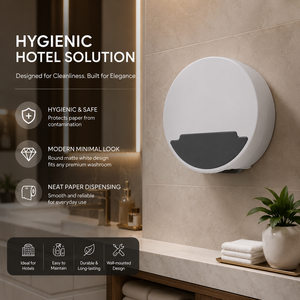 Distributeur de papier mural blanc pour rouleaux <span class=keywords><strong>jumbo</strong></span> – Fournitures hôtelières pour toilettes et salles de bain - Product Image 1