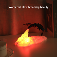 TBFIT Creative 3d Imprimer PLA Réaliste Dinosaure Illustration Modélisation Lampe USB Puissance Dragon Ornements Creative Cadeau Paysage Éclairage