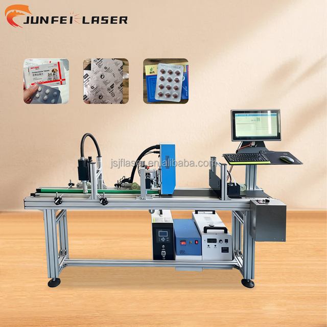 JUNFEI CCD Visual Positioning Fly Laser Marking Machine 5W 10W 20W 30W 60W 100W for Automotive Hardware Assembly Lines