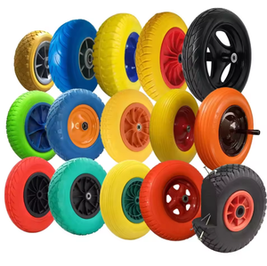 Roue en mousse PU anti-crevaison <span class=keywords><strong>pour</strong></span> <span class=keywords><strong>chariot</strong></span> à granulés, <span class=keywords><strong>chariot</strong></span> agricole, remplacement de roue de brouette sans chambre à air, sans perforation - Product Image 1