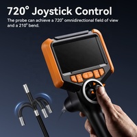 Caméra d'inspection endoscopique portable Z12 à 720 degrés, écran IPS de 4,5 pouces, objectif de 6 mm, boroscope articulé CMOS pour voiture, tuyau, égout