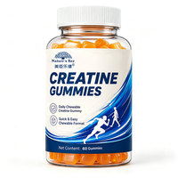 OEM ODM Label Pribadi Creatine Gummies Monohydrate HCL Kekuatan Otot Performa Olahraga Taurin Vitamin B12 60 Buah