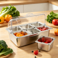 Plateau alimentaire rectangulaire durable avec couvercle transparent pour service de buffet, maintien de la chaleur et présentation d'aliments glacés