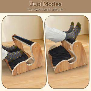 Wooden Balance Foot Pedal <b>Office</b> Desk Footrest <b>Stool</b> With Adjustable Levels Rocking Fitness Stretching Board - Product Image 2