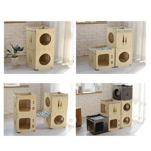 Nichoir pour animaux de compagnie d'intérieur, hamac, maison en bois pour chat - Product Image 5