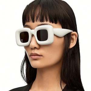 Lunettes de soleil carrées punk avec logo personnalisé, couleur bonbon, grande monture, UV400, pour femmes et hommes - Product Image 3