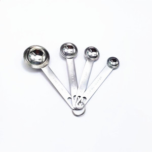 Stainless Steel <b>Measuring</b> <b>Spoons</b> 4 Piece Set Long Handle Dishwasher Safe Baking Kitchen Cooking Seasoning <b>Spoon</b> Set - Product Image 5