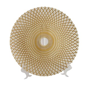 Assiette à fruits en verre de 33 pouces au design <span class=keywords><strong>scandinave</strong></span>, <span class=keywords><strong>vaisselle</strong></span> occidentale à fleurs rondes pour l'affichage des fêtes ou le dîner - Product Image 5