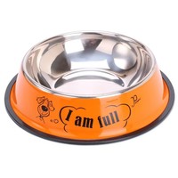 Produits pour animaux de compagnie, accessoires pour chiens, distributeurs de nourriture, motif de dessin animé antidérapant, bol en acier inoxydable pour chiot, bol à eau et à nourriture pour chien