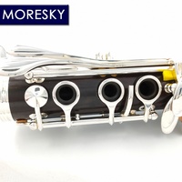 MORESKY Clarinet Bb 17 Key Silver Plated Copper Grenadilla/Ebony Wood Sib Klarnet M1