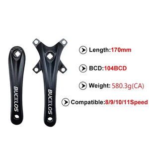 Juego de <span class=keywords><strong>Bielas</strong></span> para Bicicleta BUCKLOS 104/64BCD 2*10S 26T 38T, Juego de <span class=keywords><strong>Bielas</strong></span> de Doble Plato para Bicicleta de Montaña, Eje de Pedalier Cuadrado para Piezas de Bicicleta <span class=keywords><strong>Shimano</strong></span> - Product Image 2