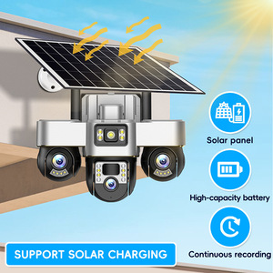 Caméra solaire extérieure 12MP 3 objectifs 3 écrans 3 PTZ vision nocturne détection de mouvement Wifi 4G CCTV IP système de sécurité - Product Image 4