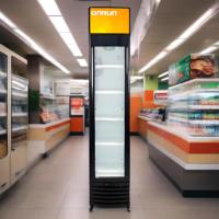 Réfrigérateur vertical à porte vitrée de 150 L, refroidissement par air, capacité de 100 bouteilles, verrouillage de la porte, équipement de réfrigération commercial