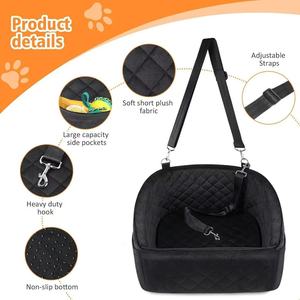 Siège rehausseur imperméable <span class=keywords><strong>pour</strong></span> petits chiens et chats avec laisse de sécurité amovible, motif uni écologique, siège de <span class=keywords><strong>voiture</strong></span> <span class=keywords><strong>pour</strong></span> animaux de compagnie toutes saisons <span class=keywords><strong>pour</strong></span> gris - Product Image 3