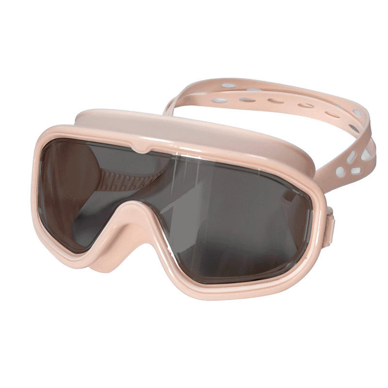 แว่นตาว่ายน้ำกรอบใหญ่สีดำ เลนส์สีน้ำตาล (ถุง opp)