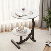 Mesa de Centro Convertible Moderna de Estilo Nórdico con Tapa de Madera de 2 Niveles para Sala de Estar, Dormitorio, Comedor, Hogar, Bar, Villa, Hotel y Apartamento