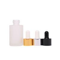 Flacon compte-gouttes en verre rond transparent à épaule plate de 20ML, 30ML, 40ML, 50ML pour cosmétiques avec bouchon doré