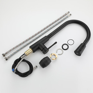 Современный Одноручный 304 из нержавеющей стали, выдвижной керамический распылитель с сердечником клапана, смеситель для холодной и горячей воды, кухонный кран - Product Image 4