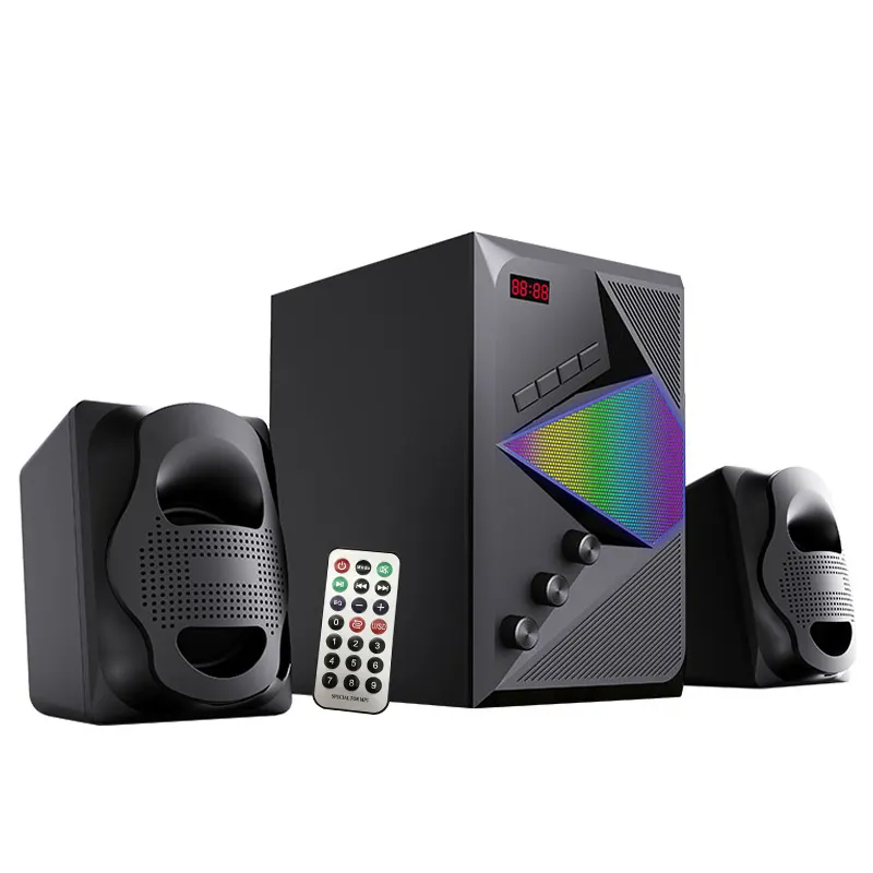 Haut-parleur, haut-parleur actif 2.1 avec télécommande USB SD FM Blue tooth puissant haut-parleur Subwoofer Bass 2.1