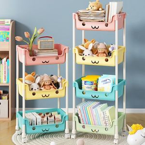 Estante de Almacenamiento de Plástico de Varias Capas con Ruedas para Juguetes y Libros de Niños, Estante Organizador de Tipo Vertical con Forma Rectangular - Product Image 4