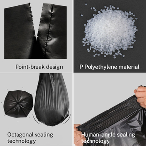 Leasylife plastique jetable petit 5 rouleaux 150 pièces 45*50cm sacs à ordures noirs pour restaurant domestique et hôtel - Product Image 3