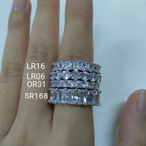 RINNTIN SR168 Hot Sale women jewelry Zircon Main Stone 925 Silver Wedding Rings - Product Image 5