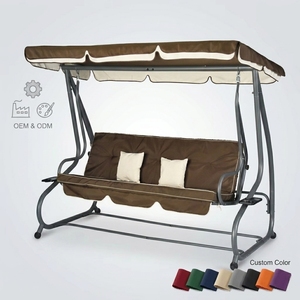 Dondolo da Giardino Personalizzato <span class=keywords><strong>per</strong></span> Esterni con Tettuccio, 3 Posti, Sedia a Dondolo Sospesa <span class=keywords><strong>per</strong></span> Veranda e Cortile, Ideale <span class=keywords><strong>per</strong></span> il Relax - Product Image 1
