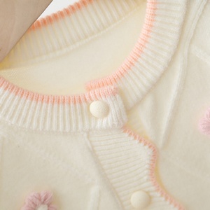 Maglione floreale da ragazza per la primavera autunno nuovo arrivo abbigliamento per bambini lavorato a maglia in stile coreano cappotto in maglia per bambini all'ingrosso - Product Image 2