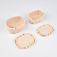 Ensemble de 3 boîtes à lunch portables en silicone, boîte à bento empilable 2 en 1 pour aliments chauds, pour la cuisine