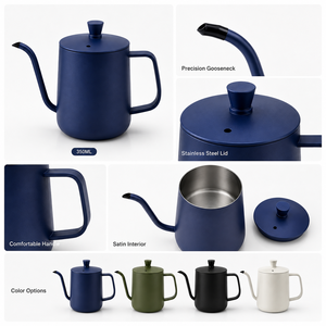 Bouilloire à café et thé à col de cygne, pour infusion par le dessus, en acier inoxydable 304, design classique, capacité 300 ml, usage en cuisine, logo personnalisé OEM - Product Image 3