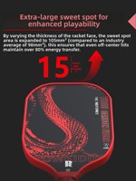 Papan Pickleball Profesional Serat Karbon Influence T800 Set Lengkap Hot Press Elastisitas Tinggi Disetujui USA Tebal 20mm Model Snake