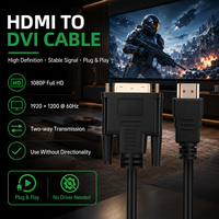 Câble HDMI vers DVI haute vitesse WISTAR 18+1 broches plaqué or mâle-mâle pour 1080P HD