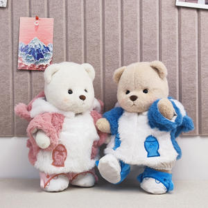 Muñeco de oso Lina mediano de 30cm, Bonito traje de <span class=keywords><strong>gateo</strong></span> de tiburón, juguete de peluche bordado para bebé, gran alivio del estrés, relleno de algodón PP - Product Image 4