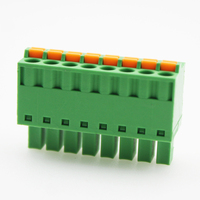 ASI CE 승인 여성형 나사 없는 플러그형 접지 단자대 3.5/3.81mm 300V 8A PA66 재질 구리 합금 접점