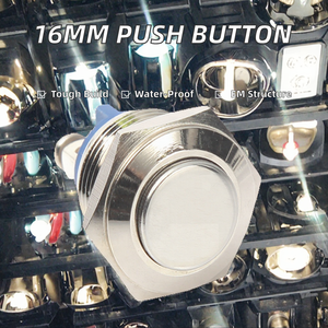 16Mm Messing Pulsador Motorfiets Knop <span class=keywords><strong>220</strong></span> <span class=keywords><strong>Volt</strong></span> 1no Momentary Push High Flush Normaal Open Schroef Waterdicht Metaal Ip65 Niveau 3a - Product Image 5