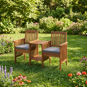 OEM ODM Solid Wood Contemporary Paulo <b>Bench</b> <b>Cushioned</b> Seat Exterior Interior Garden Outdoor - Product Image 2